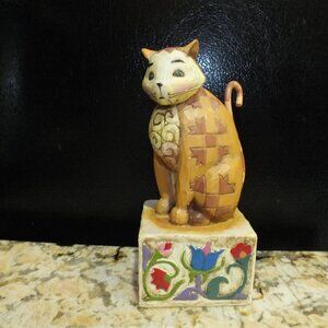 Jim Shore Jasper #114424 Enesco 2003 Tan/Yellow Cat Retired